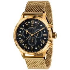 Montre homme Louis XVI couleur or avec bracelet acier Danton - Gold 44MM