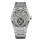 Srebrny zegarek męski Aisiondesign Watches z pasem stalowym Tourbillon - Meteorite Dial Raw 41MM