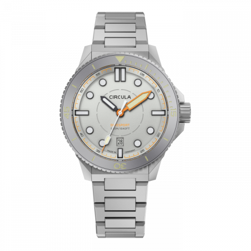 Zilverkleurig herenhorloge van Circula Watches met stalen riem DiveSport Titan - Grey / Hardened Titanium 42MM Automatic