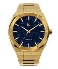 Goldene Herrenuhr Paul Rich mit Stahlband Cosmic - Gold 45MM