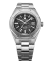 Men's silver Nivada Grenchen watch with steel strap F77 STAINLESS STEEL METEORITE 69041A77C With Date 41MM Automatic