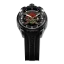 Zwart herenhorloge van Bomberg Watches met een rubberen band PIRATE SKULL RED 45MM