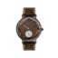 Orologio da uomo Out Of Order Watches in colore argento con cinturino in pelle Firefly 41 Marrone Scuro 41MM