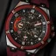 Stříbrné pánské hodinky Ralph Christian s gumovým páskem The Apex Chrono - Crimson Steel 46MM