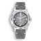 Relógio Squale prata para homens com pulseira de couro Super-Squale Sunray Grey Leather - Silver 38MM Automatic