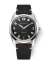 Relógio Nivada Grenchen prata para homens com pulseira de couro Antarctic 35002M15 35MM