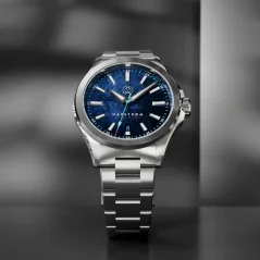 Relógio Henryarcher Watches prata para homem com bracelete em aço Havstrøm Meteorite - Atlas 40MM Automatic