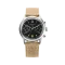 Relógio Praesidus prata para homens com pulseira de couro PAC-76 Sand Leather 38MM