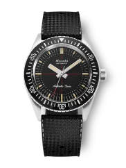 Men's silver Nivada Grenchen watch with rubber strap Antarctic Diver No Date 32044A01 38MM Automatic