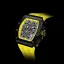 Czarny zegarek męski Tsar Bomba Watch z gumką TB8204Q - Black / Yellow 43,5MM