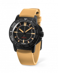 Černé pánské hodinky Undone s gumovým páskem PVD Foxtrot 43MM Automatic