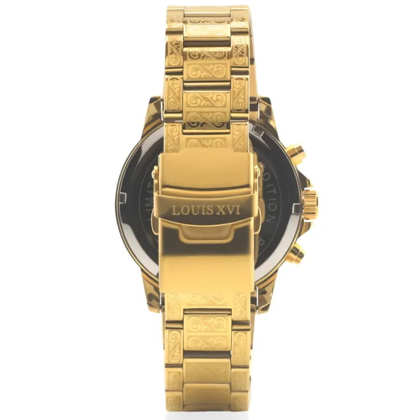 Louis XVI geel herenhorloge met stalen band Palais Royale 1087 - Gold 43MM
