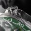 Męski srebrny zegarek Davosa ze stalowym paskiem Argonautic BG Mesh - Silver/Green 43MM Automatic