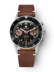 Stříbrné pánské hodinky Nivada Grenchen s koženým páskem Chronoking Manual 87033M02 38MM