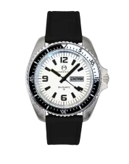 Men's silver Momentum Watch with rubber strap Sea Quartz "Orca" Full Lume Rubber  42MM
