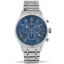 Reloj de plata Luis XVI para hombre con correa de acero Danton - Silver / Blue 44MM