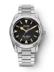 Montre Nivada Grenchen pour homme de couleur argent avec bracelet en acier Super Antarctic 32024A20 38MM Automatic