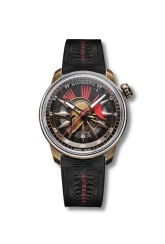 Goldene Herrenuhr Bomberg Watches mit Lederband AUTOMATIC SPARTAN RED 43MM Automatic