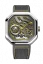 Stříbrné pánské hodinky Agelocer s gumovým páskem Volcano Series Silver / Yellow 44.5MM Automatic