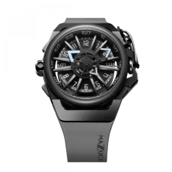 Men's Mazzucato black watch with rubber strap Rim Sport Black / Grey - 48MM Automatic
