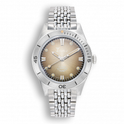 Men's silver Squale watch with steel strap Super-Squale Sunray Brown Bracelet - Silver 38MM Automatic
