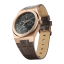 Montre Valuchi Watches pour homme de couleur or avec bracelet en cuir Lunar Calendar - Rose Gold Brown Leather 40MM