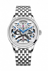 Herenhorloge in zilverkleur van Agelocer Watches met stalen riem Schwarzwald II Series Silver Rainbow 41MM Automatic
