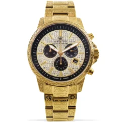 Louis XVI geel herenhorloge met stalen band Palais Royale 1087 - Gold 43MM
