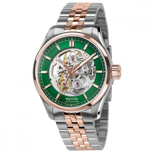 Srebrny męski zegarek Epos ze stalowym paskiem Passion 3501.135.34.13.44 41MM Automatic