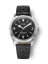 Stříbrné pánské hodinky Nivada Grenchen s koženým páskem Super Antarctic 3.6.9 Black No Vintage Effect 32039A10 38MM Automatic