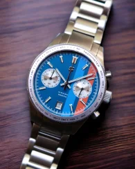 Reloj Straton Watches Plata para hombre con correa de acero Classic Driver Blue Racing 40MM