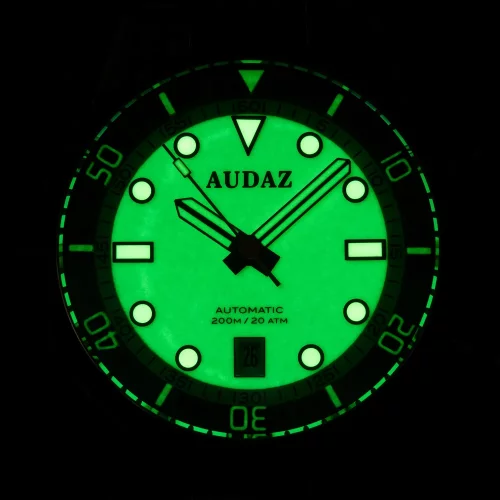 Męski srebrny zegarek Audaz Watches ze stalowym paskiem Seafarer ADZ-3030-05 - Automatic 42MM