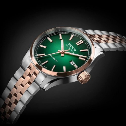 Stříbrné pánské hodinky Epos s ocelovým páskem Passion 3501.132.34.13.44 41MM Automatic
