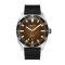 Zilverkleurig herenhorloge van Circula Watches met een rubberen band AquaSport II - Brown 40MM Automatic