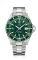 Herrenuhr aus Silber Delma Watches mit Stahlband Santiago Silver / Green 43MM Automatic