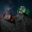 Čierne pánske hodinky Ralph Christian s gumovým pásikom The Intrepid Sport - Lime Green 42,5MM