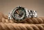 Orologio da uomo NTH Watches in argento con cinturino in acciaio DevilRay GMT With Date - Silver / Black Automatic 43MM