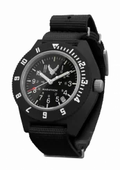 Černé pánské hodinky Marathon Watches s nylonovým páskem Official USAF™ Pilot's Navigator with Date 41MM
