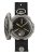 Men's silver Mondia watch with leather strap Tambooro Bullet Dirty Silver ZIRCONIA 48MM