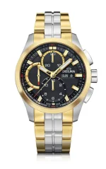 Montre Delma Watches pour homme de couleur argent avec bracelet en acier Klondike Chronotec Silver / Gold 44MM Automatic