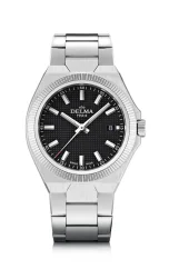 Muški srebrni sat Delma Watches s čeličnim pojasom Midland Silver / Black 40,5MM