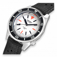 Stříbrné pánské hodinky Squale s gumovým páskem 1521 Full Luminous Militaire - Silver 42MM Automatic