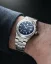 Men's silver Nivada Grenchen watch with steel strap F77 DARK BLUE 68010A77 37MM Automatic