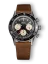 Men's silver Nivada Grenchen watch with leather strap Chronoking Mecaquartz Brown Leather 87033Q16 38MM