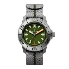 Herrenuhr aus Silber Draken mit Stahlband Tugela – Steel Green 42MM