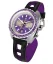 Men's silver Straton Watch with leather strap Syncro Purple 44MM