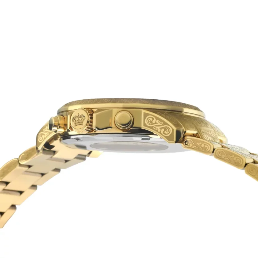 Louis XVI geel herenhorloge met stalen band Palais Royale 1087 - Gold 43MM
