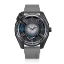 Montre homme Mazzucato en argent noir avec bracelet en caoutchouc LAX Dual Time Black / Grey - 48MM Automatic