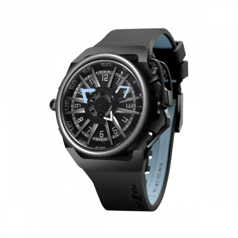 Men's Mazzucato black watch with rubber strap Rim Sport Black / Grey - 48MM Automatic
