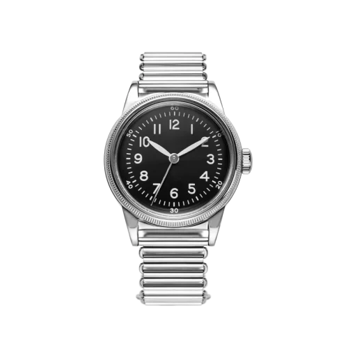 Reloj Praesidus plata de caballero con correa de acero A-11 Type 44 White 38MM